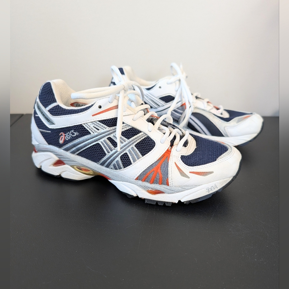 Vintage Y2K Asics Keyano‎ X  Sneaker White Orange Blue Retro Mens 7